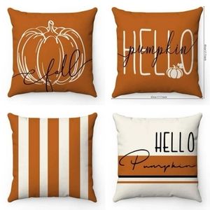 4 Piece Fall Pumpkin Accent Pillow Covers